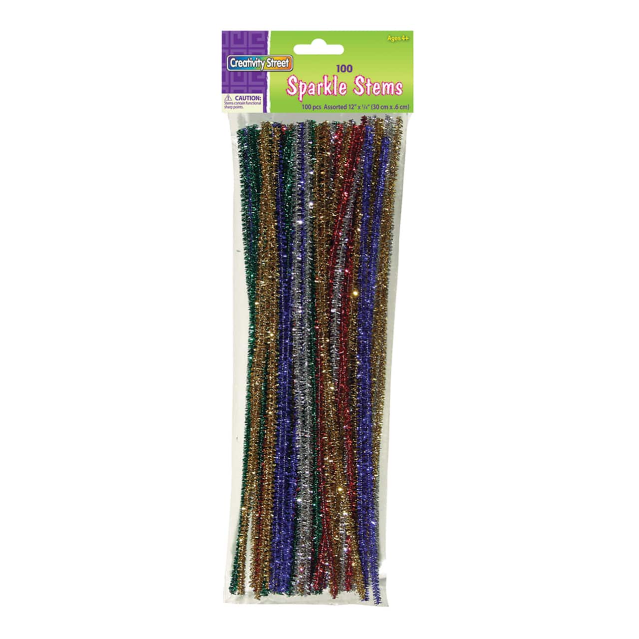 Creativity Street® Assorted Sparkle Chenille Stems, 100ct.